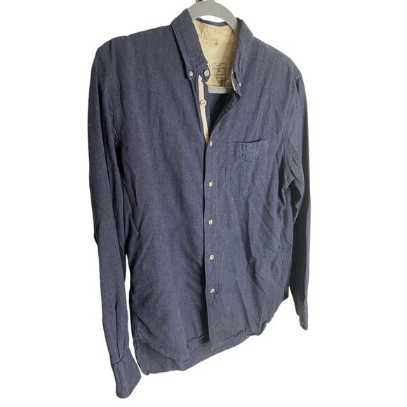 Rag & Bone Standard Issue Flannel Button Down Shirt Long Sleeve Blue Size Medium - Picture 3 of 8
